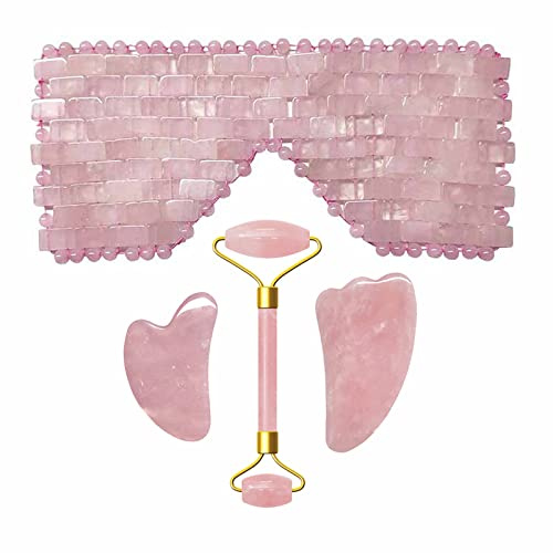 Rosenquarz-Jade-Augenmaske Gesichtsmassage-Roller Natürlicher Jade-Roller,Typ 1