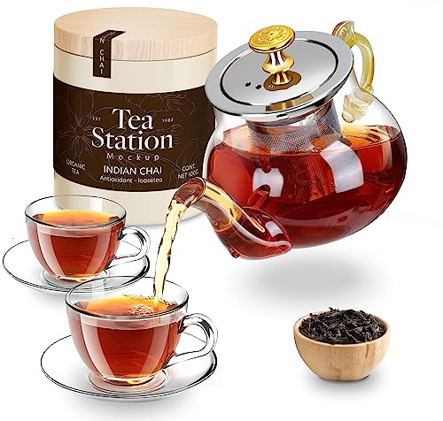 Tetera de cristal, soporta temperaturas de -20 °C a 180 °C, tetera de 400 ml con colador de acero inoxidable de grado alimenticio, colocada en estufa, microondas o lavavajillas, tetera 100% hecha a