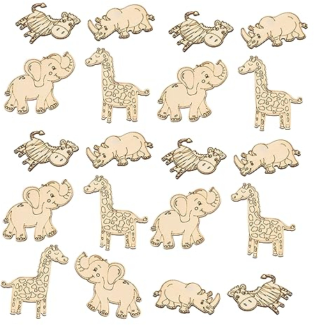 VILLCASE Holzausschnitte Tiere Holzfarbe 40 Stück Unfertige Holzscheiben Selbstgemacht Handwerk Leere Tierformen Basteln Kinder Malen Dekoration Haus Tisch Konfetti Wohnkultur