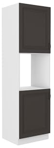 Kuechen-preisbombe Küchen Backofen Hochschrank 60 cm Stilo Grau + Weiss Küchenzeile Küchenblock
