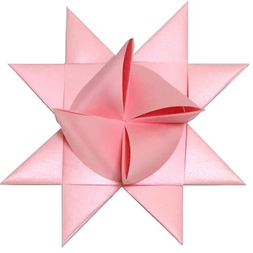Pearlescent Paper Moravian Stars (German Stars, Froebel Stars, Christmas Stars). 4 inch Wide, 1 Star. Already Made. (Pearl PInk)