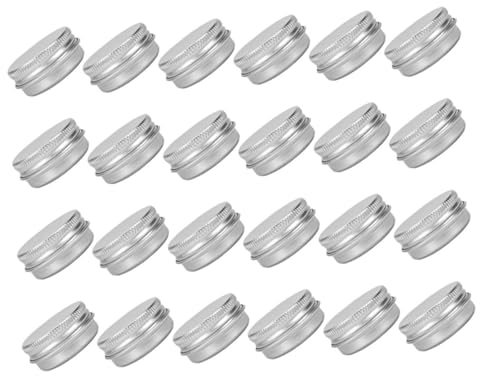 24 Runde Aluminium Cremeboxen, Silber, Leicht und Tragbar