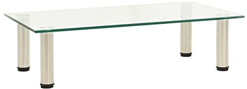 TV-Tisch, TV Lowboard TV Table TV Aufsatz TV möbel Mit Stauraum Geeignet für Büro Hotel Wohnstube 60 x 35 x 17 cm Transparentes Hartglas