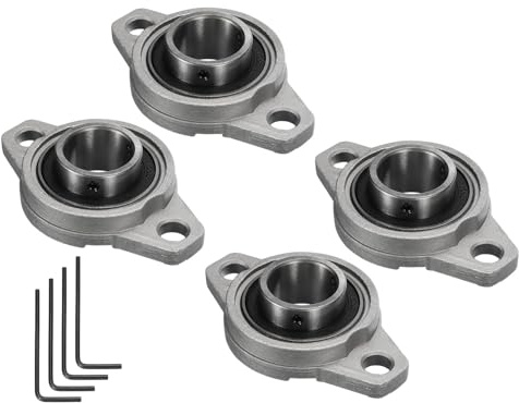 Kozelo 4pz KFL005 Flanged Cuscinetti a Blocchetto Cuscino con Foro 25mm, Cuscinetti Montati Lega Zinco Autoallineanti con Flangia Montata