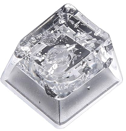 Hangsu Capuchon de touche personnalisé fait à la main en résine transparente en feuille d'argent pour clavier de jeu MX en résine