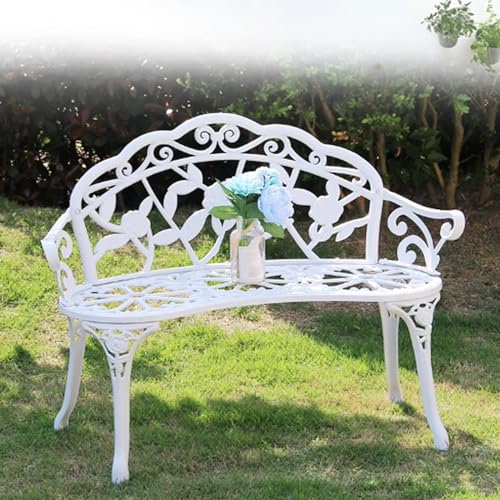 IDEAX Sitzbank Für Garten, Gemeinschaftsbank Wetterfest, Stabil, Gartenbank Metall Wetterfest 100 cm Sitzbank Modern Parkbank Einfach Und Schnell (Color : A)