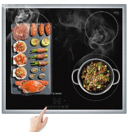 KitchenRaku Induction Hob Protector，Translucent Black, 61 x 53 cm | for Magnetic Cooktops Only, Scratch & Stain Guard, Heat Resistant to 450℉, Reusable & Non-Slip, Dishwasher Safe, Versatile
