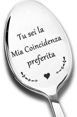 Cucchiai da caffè incisi, Tu sei la mia coincidenza preferita, Cucchiai da tè in acciaio inossidabile, Regali per gli amici, Colleghi, Fidanzato, Ragazza, Regalo di compleanno, Regalo di Capodanno