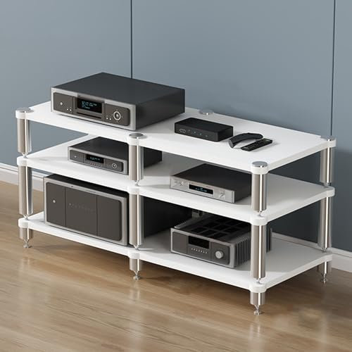 Mobile Hi fi,Supporto Multimediale AV,Scaffale per Giochi,Porta CD a Colonna,Supporti per Giradischi Stereo,Scaffalature Audio-video,per Proiettore,Console di gioco,TV box,Router WiFi,Stampante(120x48