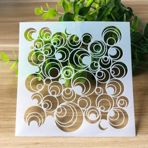Schablonen zum Malen auf Holz, 13 cm, 3D-Blase, runde Fischaugen-Schablonen zum Malen, wiederverwendbare Zeichenschablonen für Stoff, Möbel, Wand, DIY Handwerk