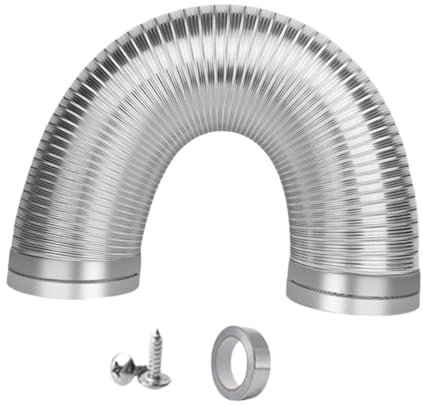perfk Range Hood Exhaust Hose Dryer Vent Duct Multipurpose Air Vent Hose Aluminum Ducting for Laundry Room, 15cmx200cm