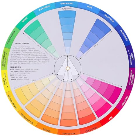 Operitacx Rueda De Colores Creativa De 9 Pulgadas Para Aprender Mezcla De Colores Tabla Giratoria Visual Para Pintura Manualidades Y Arte De Uñas