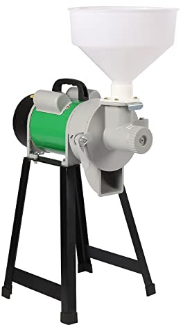 Electric Grinder 110V Electric Grain Wet Mill with Hopper Wet Dry Mill Rice Corn Grain Coffee Wheat Grinder (Green)