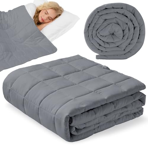 Autsel Couverture Lestée Adulte 155x220cm 7kg - Couette Lestée Relaxante & Calmante Weighted Blanket - Couverture Pondérée Perles de Verre Hypoallergéniques