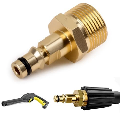 Pressure Washer Adapter, M22 14MM Fitting Hose Connector, Compatible with Karcher K1~K7 Pressure Washer Gun, Pressure Washers Hose Adapter with Quick Connect Hose Fittings, Durable and Leak-Proof