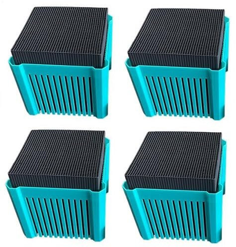 4 Stück Aktivkohle Aquarium, Cube Aktivkohle Pferder, Wasserfilter Würfel für Aquarium, Aktivkohleblock, Wasserreiniger Würfel, Wasserfilter zur Reinigung von Verunreinigungen und Gerüchen