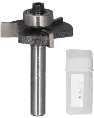 LOCADENCE Jeu de fraises à rainurer, fraise à rainurer à rainure en T, fraise à rainurer à 3 cannelures avec queue de 1/4 pouce, fraise à rainurer pour bois pour rainurer