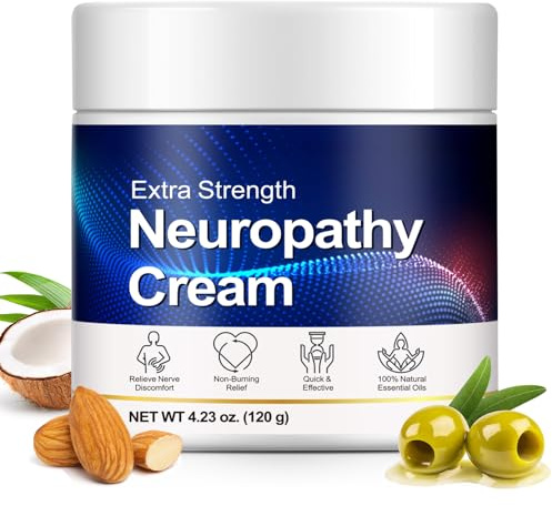 Neuropathy Nerve Relief Cream for Feet 120g, Legs, Hands, Toes ＆ Back, Natural Formula, Fast-Acting Relief from Nerve Discomfort, Muscle Tension, and Joint Aches
