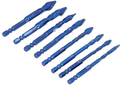 Bamjour Juego de Broca de Perforación, Velocidad de Tungsten de Velocidad M35 8 PCS Taladro y 1 Caja de Almacenamiento con una Broca de Cable de Control de Mordedura de Impacto Hexagonal de 1/4