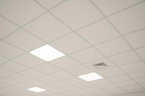 Futurazeta® -Controsoffitto Modulare 60x60 cm a Vista, Pannelli Fonoassorbenti 20 mm, Kit 24 Pannelli Copertura 8,64 mq per Uffici, Negozi e Locali