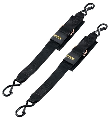 Boat Tie Down Straps to Trailer, 2 Pack Adjustable Boat Straps for Trailer, Marine, Jet ski, Pontoon, 1,500 Lbs Break Strength (2 inch x 4 feet)