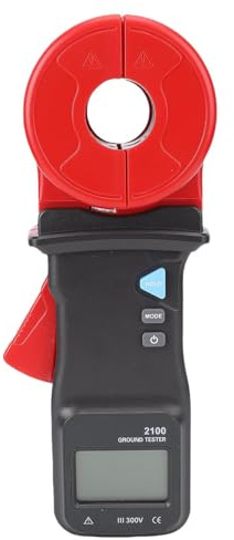 ViaGasaFamido Digital Ohm Meter, Clamp Design, High Accuracy Tester with 0.01-1000Ω Range, Ideal for Electrical Installations and Maintenance