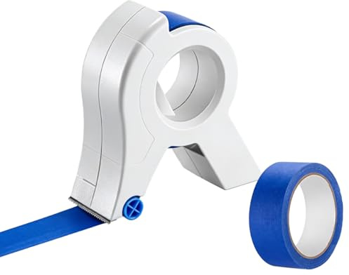 Chenivesss Malerband Applikator mit 1 Rolle Blauem Klebeband 3,5 cm × 2 m – Klebeband Abroller Tape Tool, Masking Tape Applikator für Fugen, Fenster, Türrahmen und Wände