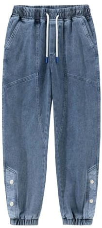 Pantaloni Uomo Jeans Baggy Uomo Jeans Strappati Neri Con Elastico In Vita Larghi Lavoro Estivi Leggeri Elasticizzati Moda Cargo Alla Caviglia Slim Fit Nero Chiari Xxl Regular Flared Taglie forti