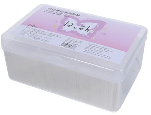 Baluue 240 Baumwoll Wattepads zum Abschminken Trocken Nass Verwendbar 10X12cm Sanfte Gesichtsreinigung für Empfindliche Haut Praktische Kasten