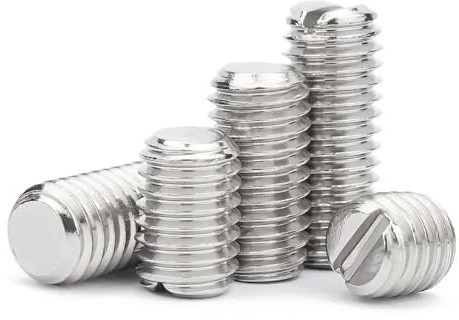2/50 pièces M1.2 M1.4 M1.6 M2 M2.5 M3 M4 M5 M6 M8 M10 M12 GB73 en acier inoxydable à tête fendue à extrémité plate sans tête vis de serrage(14mm,10pcs M5)