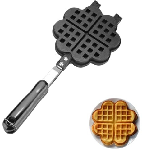 Waffle Maker, antiadherente aleación de aluminio en forma de corazón Waffle Pan molde molde placa de prensa herramienta para hornear bandeja para hornear para el hogar cocina