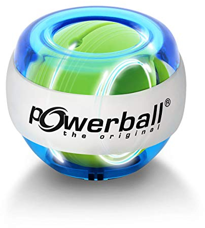 Powerball Lightning Blue, gyroskopischer Handtrainer mit blauem Lichteffekt, transparent-blau, das Original von Kernpower