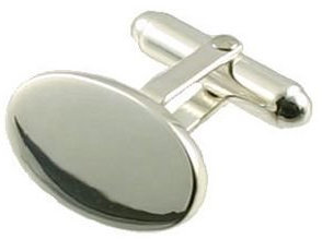 APS Silber 925 Oval Manschettenknöpfe 14 mm silber 925