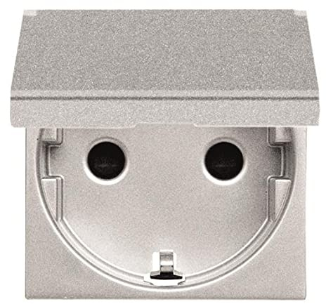 Niessen N2288.1 PL - Base enchufe 2 polos+tierra lateral schuko tapa zenit plata