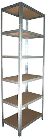 Shelf Creations BASIC Schwerlastregal 200x60x60cm verzinkt 6 Böden Steckregal Kellerregal Lagerregal Werkstattregal Archivregal Haushaltsregal Ordnerregal Metallregal Garagenregal Fachbodenregal