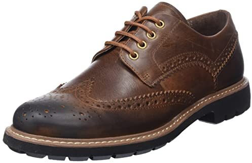 Clarks Herren Batcombe Wing Derbys, Dark Tan Lea, 44 EU