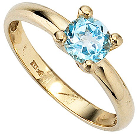 Jobo Damen-Ring aus 8 Karat 333 Gold mit Blautopas Größe 60
