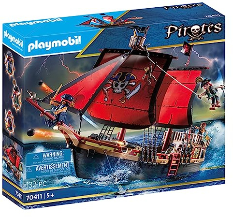 PLAYMOBIL 70411 Pirates Barco Pirata Calavera, A Partir de 5 años, Multicolor