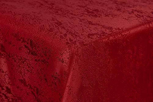 First-Tex Tischdecke Damast Jacquard Brilliant Meliert 130x220 eckig in rot mit gerade Saumkante