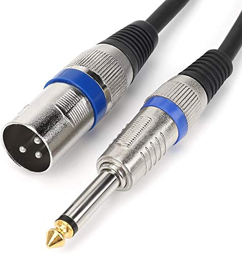 HTRUIYATY Xlr Männlich auf 6,35 mm 1/4 Zoll TS Klinke Kable mit Mono Stecker, 3-Poliges Audio Kabel, Interconnect Mikrofonkabel, Lautsprecher (1,5 M)