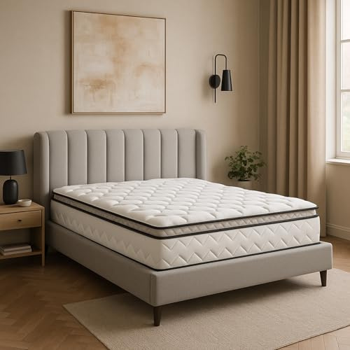 SAMPUR - Matelas César | Surmatelas Intégré avec Zones de Confort | Mémoire de Forme et Mousse Haute Résilience | Accueil Moelleux et Soutien Ferme | Épaisseur 20 cm (140x200 cm)