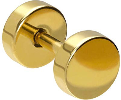 PIERCINGLINE Titan Fake Plug Ohr Stecker Piercing Goldfarben 5 mm