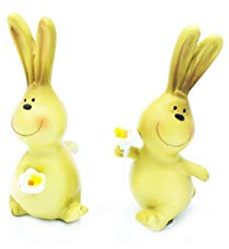 HEITMANN DECO Polyresin Hasen, gelb, zum Hinstellen-braun