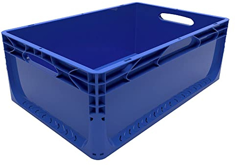 Karton EU Eurobox geschlossen 60 x 40 x 22 cm Blau lebensmittelecht Eurobehälter Transportbox Lagerbox Behälter Lagerkiste Stapelbox