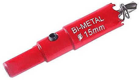 SagaSave 15MM Sega a tazza bimetallica HSS con foratrice a foro, taglierina per fori in acciaio inox, metallo, legno, plastica, cartongesso, fibra di legno, 1 pezzo