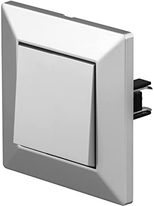POPP® Mecanismos Interruptor Cruzamiento Empotrable SERIE ENKEL con Marco 82 * 82MM, 10A 250V IP20, con Bornas Automáticas (1, Gris-cruzados)