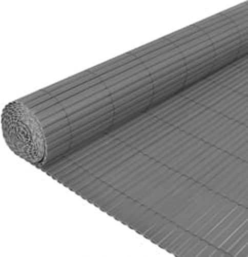 Gecheer Gartenzaun Doppelseitig Sichtschutzmatte Sichtschutzzaun Sichtschutz Windschutz Balkon Garten Zaun Terrasse PVC 110x300cm Grau