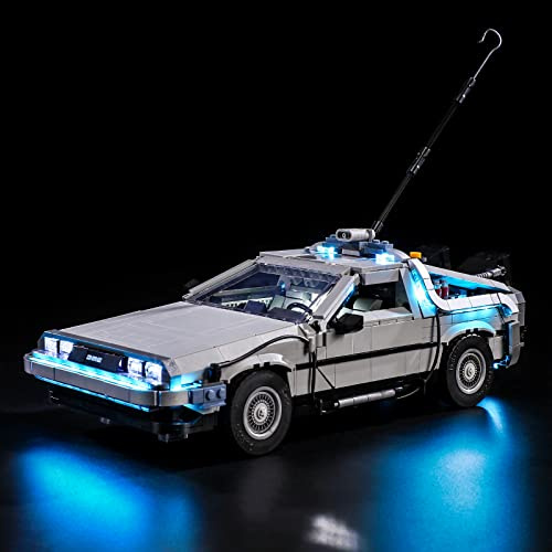 GEAMENT Jeu De Lumières Compatible avec Lego Retour vers Le Futur Machine à Temps (Back to The Future) - Kit D'éclairage LED pour Creator 10300 (Modèle de Bloc Non Inclus)