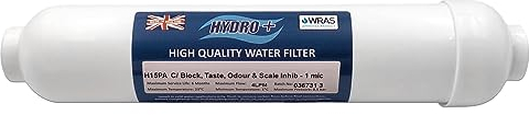 Hydro+ H15PA Filtre à charbon avec inhibiteur de calcaire et raccords à emboîter 6,35 mm (1)