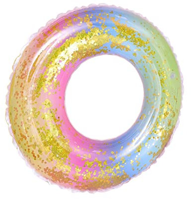 Glitzer Strand Schwimmring,Glitzer Regenbogen Schwimmring 80/90 | 80/90 Pool Float Rohre für Sommer Beach Wasser Float Party Nanii